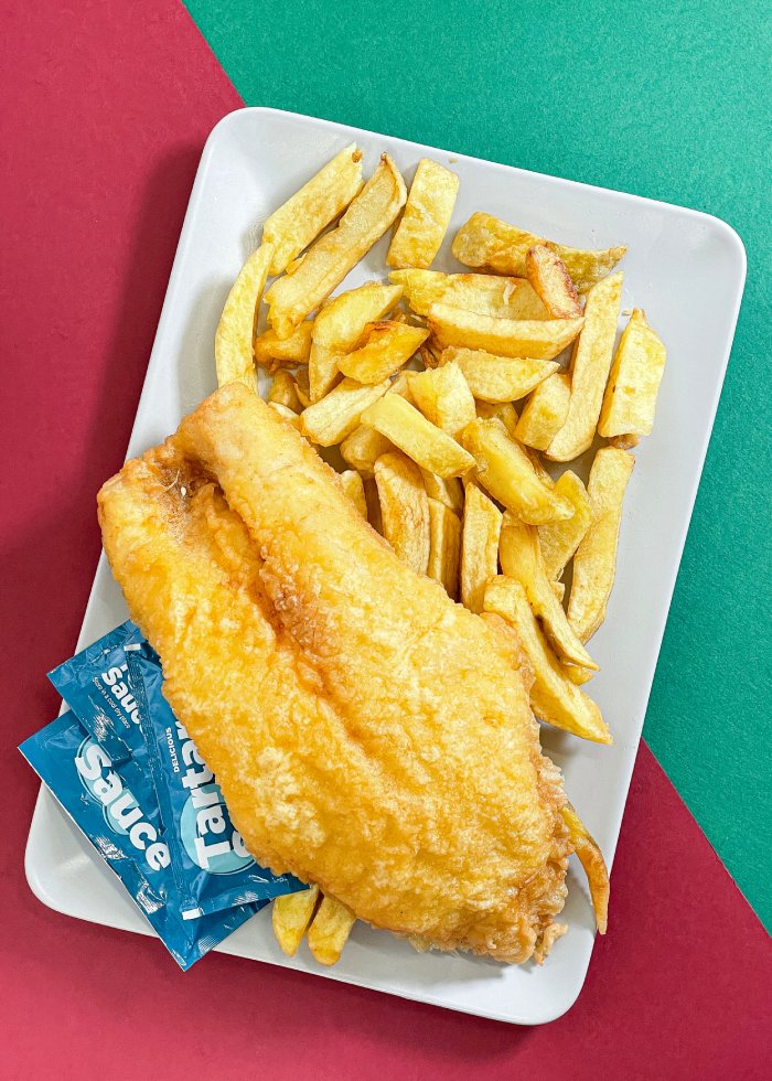 Fish and Chips Served at Barracuda Takeaway in Boness