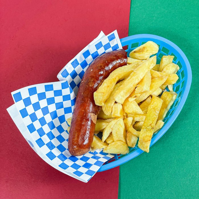 Sausages Served at Barracuda Takeaway in Boness